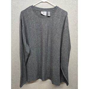 Farah Mens XL Gray Textured Knit Long Sleeve Crew Neck Shirt FA10112